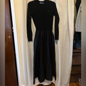 Ralph Lauren Black cable knit sweater dress
